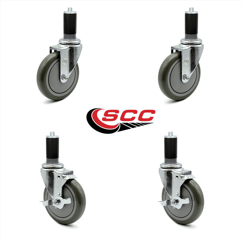 4 Piece Regency Caster Replacement Set, Black/Gray