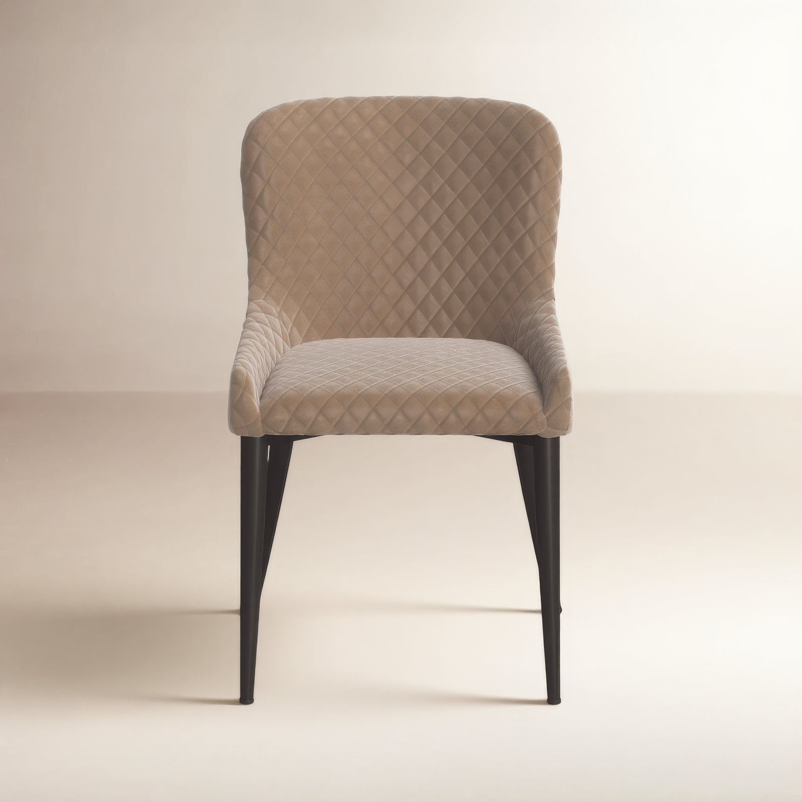 Carly Tufted Upholstered Side Chair, Future Light Brown Velvet