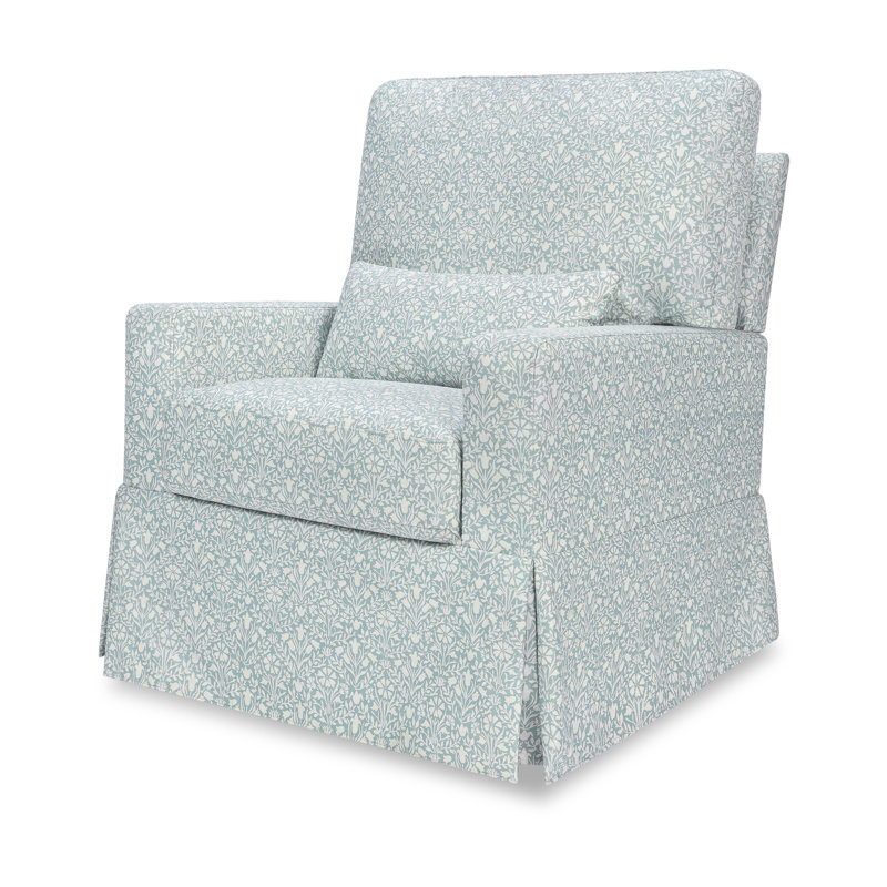Crawford Upholstered Nursery Chair, Bellflowers in Powdered Blue