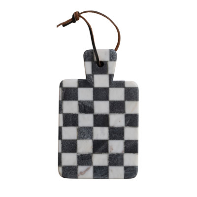Checkerboard Marble Cheese Board with Handle
