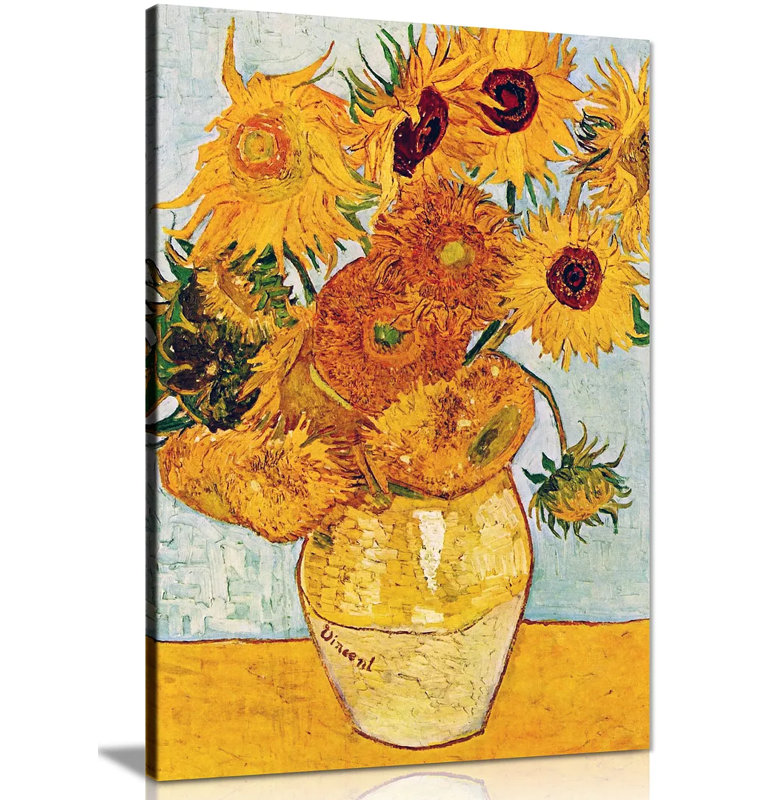 Van Gogh Sunflowers - Wrapped Canvas Painting, 61cm H x 41cm W