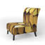 Fauteuil de chambre rembourré Golden Honeycomb - Mid-Century