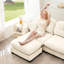 Canapé modulaire à 3 places, modulaire en tissu de chenille, ensemble de ressorts, siège en L beige avec chenille plissée de haute qualité et ergonomique-1914947831-1914947825