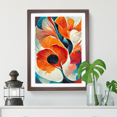 Abstract Flowers Modern No.1 - Framed Print