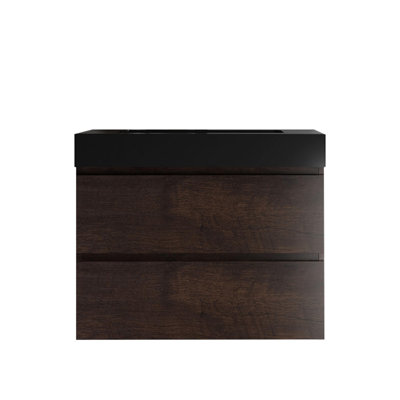 Lavabo en quartz d'ingénierie noir mat avec design intégré, moderne et sophistiqué, sans drain ni robinet, avec profondeur de 29,46 po, largeur de 18,32 po, hauteur de 6,52 po, 41,35 lb, débordement pour un décor de salle de bain mat élégant