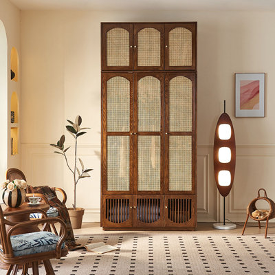 RattanWood Large Capacity Wardrobe Storage Cabinet Armoire by Dream cabinet