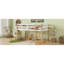 Lit mezzanine simple en bois massif et en bois d'hévéa avec échelle, plateforme de lattes renforcées, blanc naturel