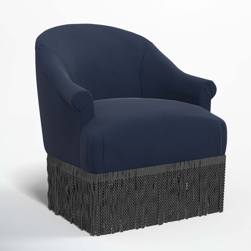 Callie Upholstered Wingback Chair, Black, Classic Ink Performance Velvet