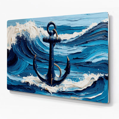 Art mural en métal bleu marine