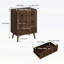 Armoire de rangement moderne à 3 tiroirs en bois avec un design rainuré unique