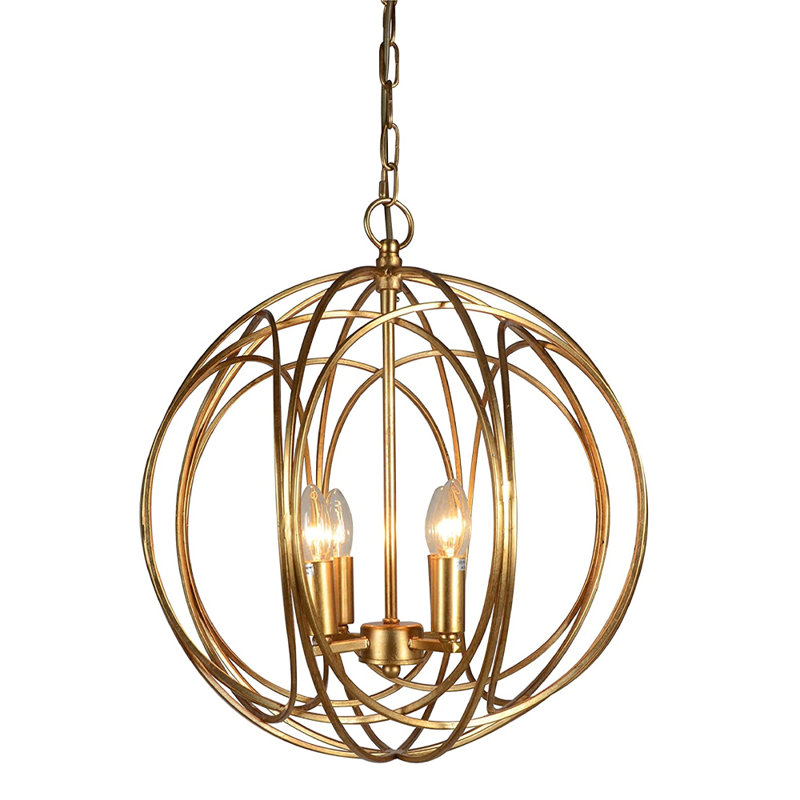 4 - Light Dimmable Globe Chandelier