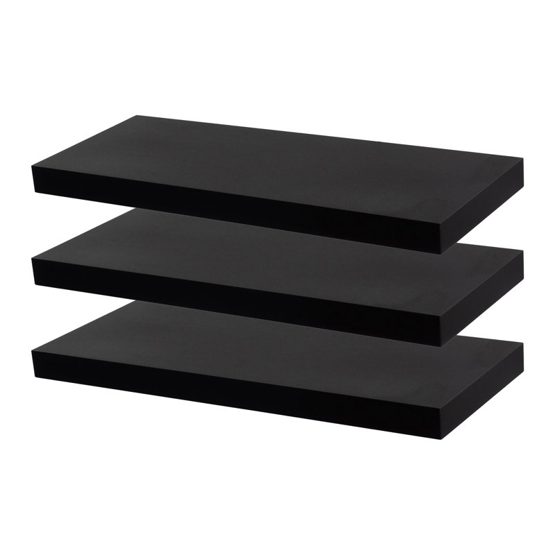 Harbour Housewares - Modern Floating Wall Shelves, Brown, 3.8cm H x 23.5cm W x 23.5cm D
