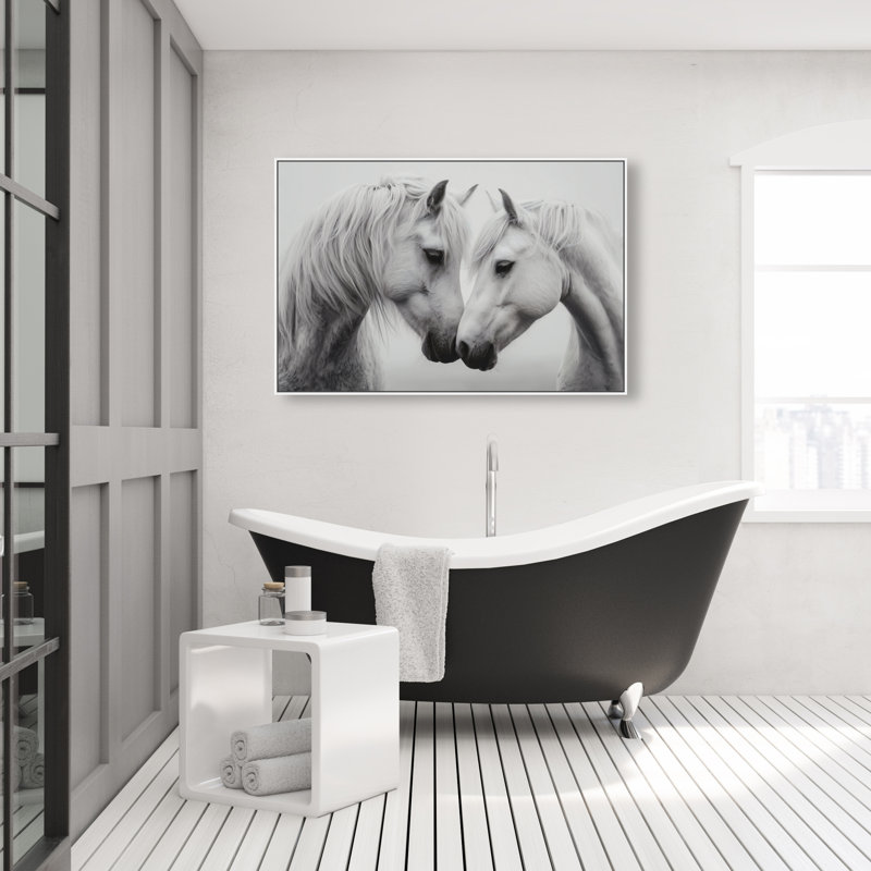 Twin Souls I Print by Oliver Gal, 11"H x 16"W, White Floater Frame
