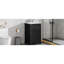 Meuble-lavabo de 20 po avec lavabo, support de rangement noir pour armoire et tablette réglable, lavabo en céramique à porte à fermeture douce sans effort - armoire, rangement, tablette et