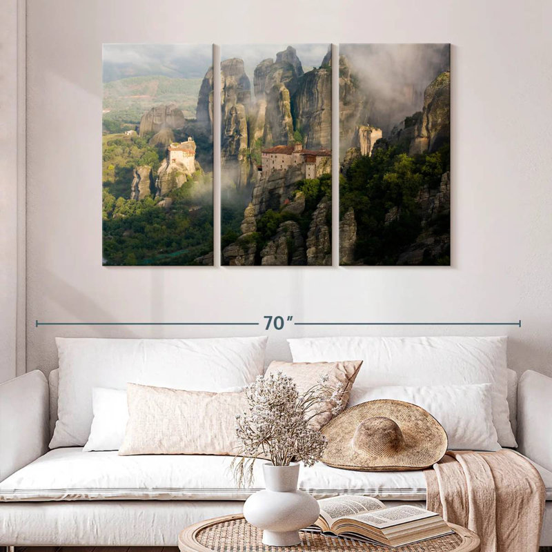 Adella Greek Meteora Monastery, 32" H x 50" W