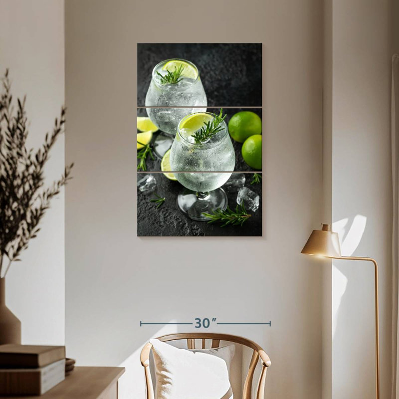 Yarlin gin et cocktails toniques, H 57 po x l 36 po