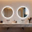 Round Lighted Wall Mounted Bathroom Mirror-1137819425