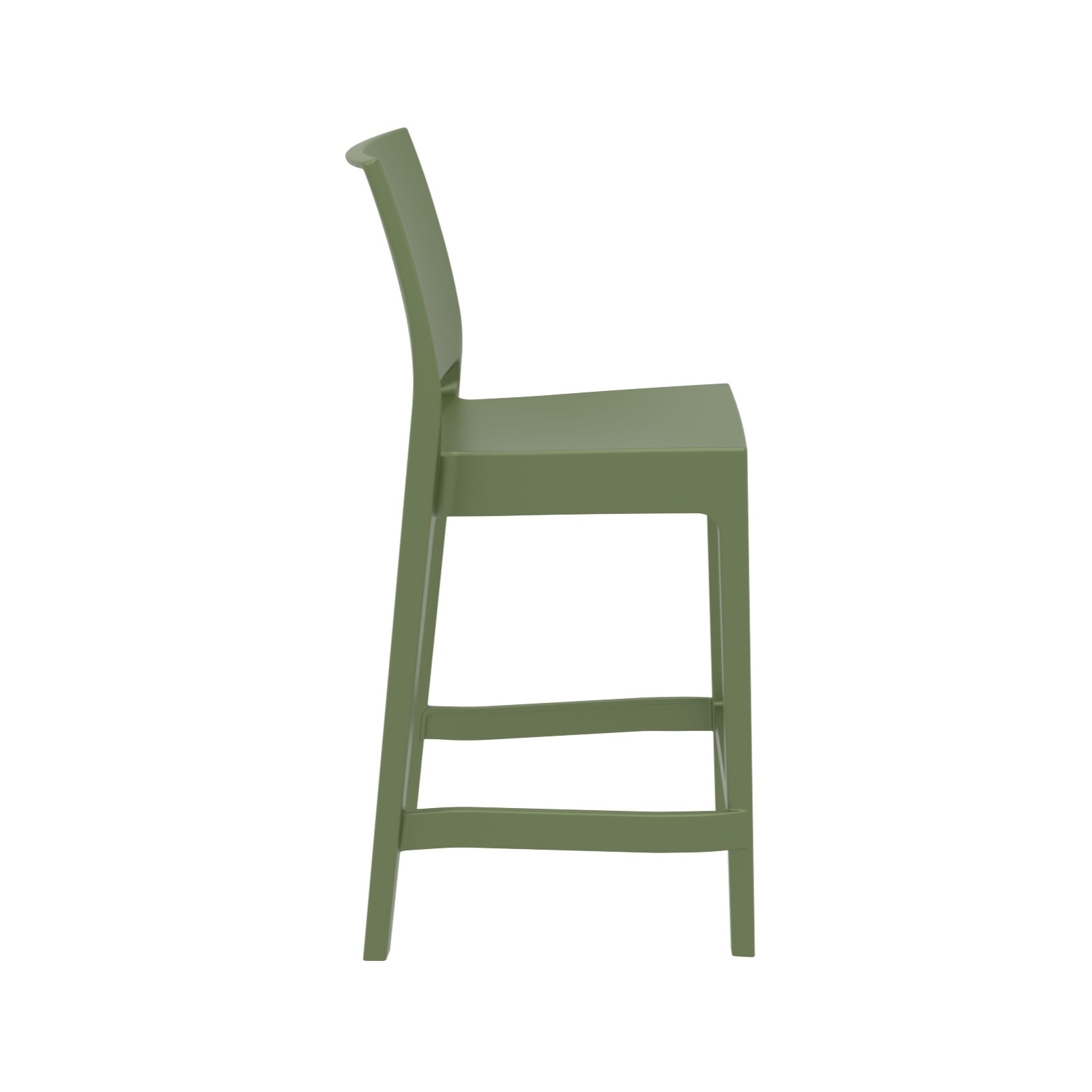 Adrienne Outdoor Bar Stool, Olive Green, 25.5"