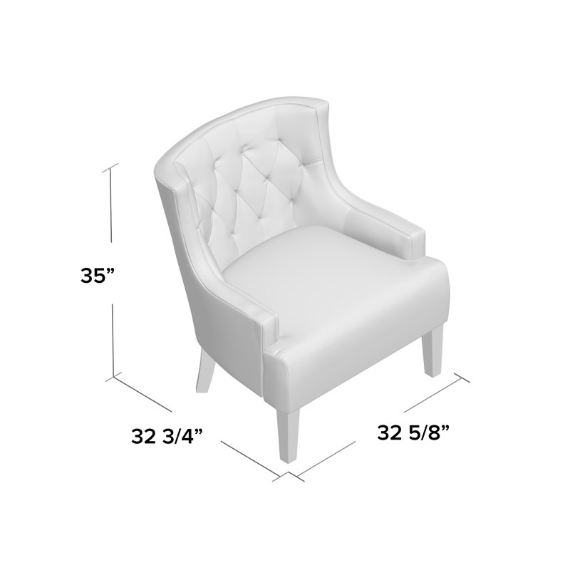 Fauteuil à oreilles capitonné de 83,18 cm de large Barwood, Lin gris foncé chiné