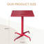 Table pliante carrée rouge - 23,6 po x 23,6 po x 29,5 po en fer intérieur et extérieur, résistante à la rouille, imperméable, robuste en forme de X, facile à plier et à ranger-976365682