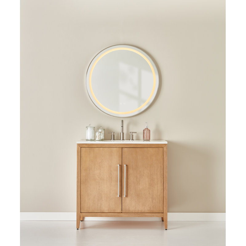 Miroir rond Alder, Nickel brossé