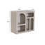 Console moderne, couleurs travertin et grès, 31,5 po x 29,1 po x 14,6 po | 100% panneau de particules enduit de mélamine, épaisseur: 0,7 pouce | Design élégant pour le salon et le vestibule, durable et élégant-815921939