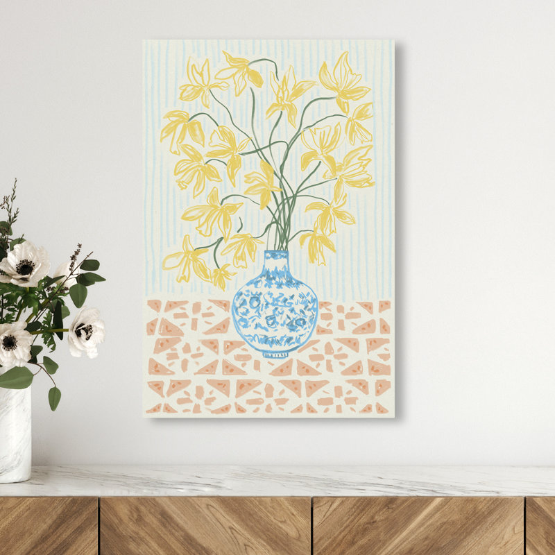 Yellow Iris Summer Print by Oliver Gal, 15"H x 10"W, Gallery Wrapped