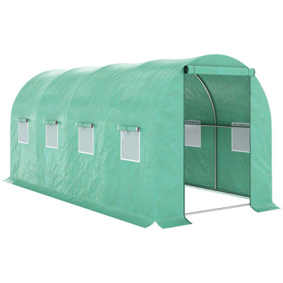 Outsunny 15' X 7' X 6.5' Walk-In Tunnel Hoop Greenhouse