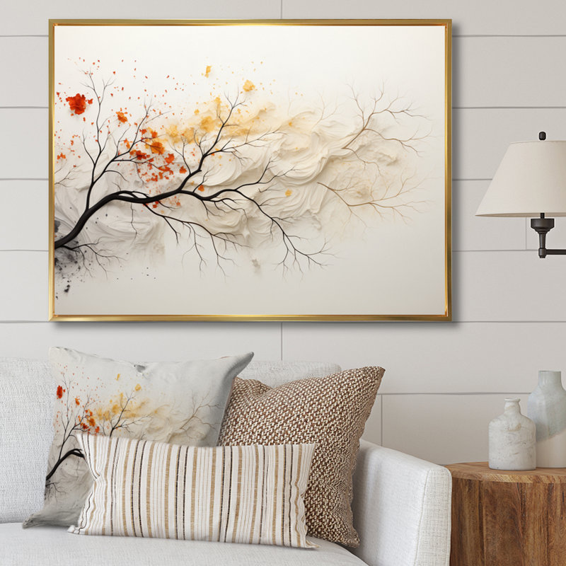 White And Yellow Tree Whispering Willows - Floral Wall Art Prints91, Or, H 24 po x l 32 po x P 1 po
