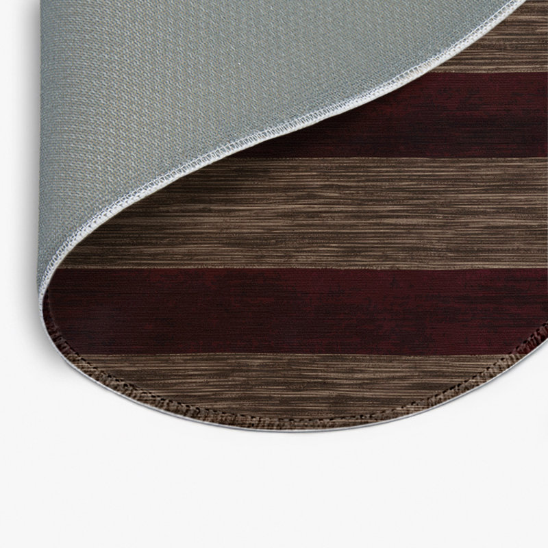 HorizontalStripes Black Indoor and Outdoor Area Rug, Round 5'