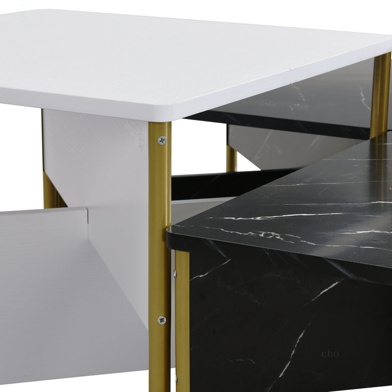 Ensemble de tables basses Modern Modern de 4 pièces, Noir