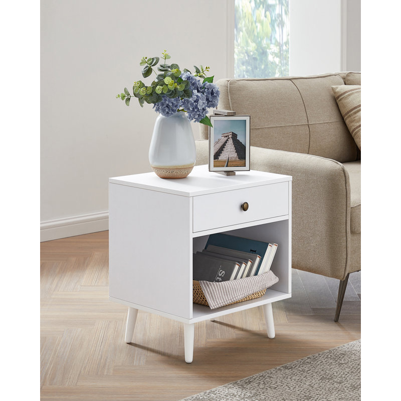 Monterey 50cm W Bedside Table, White