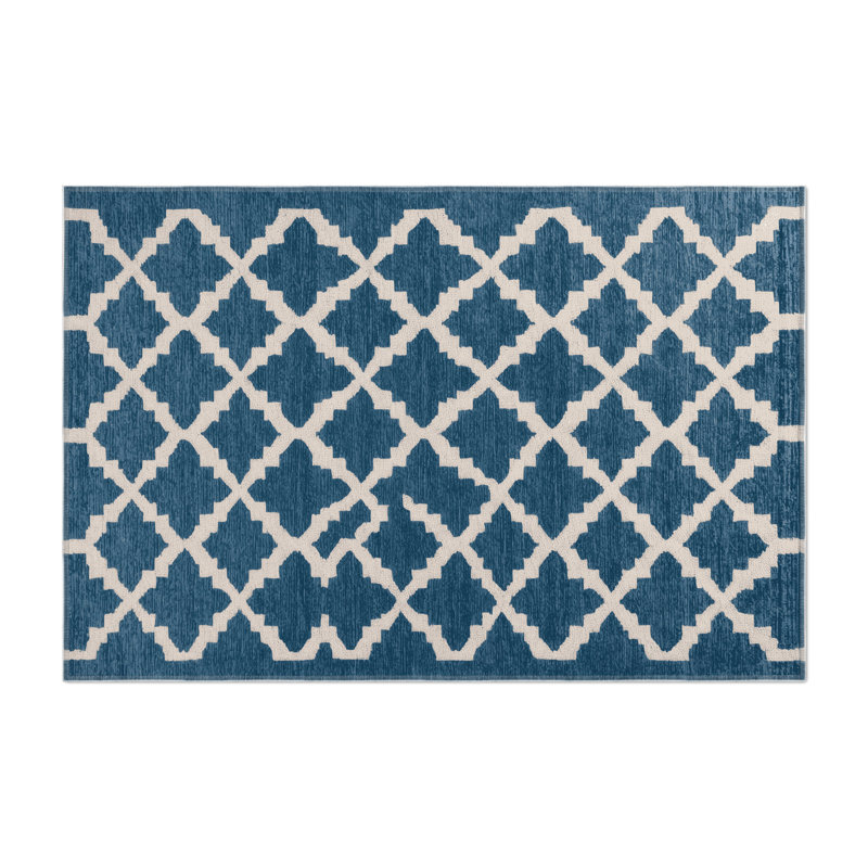 Tapis bleu intérieur et extérieur Trellis, Rectangle 9 pi x 12 pi