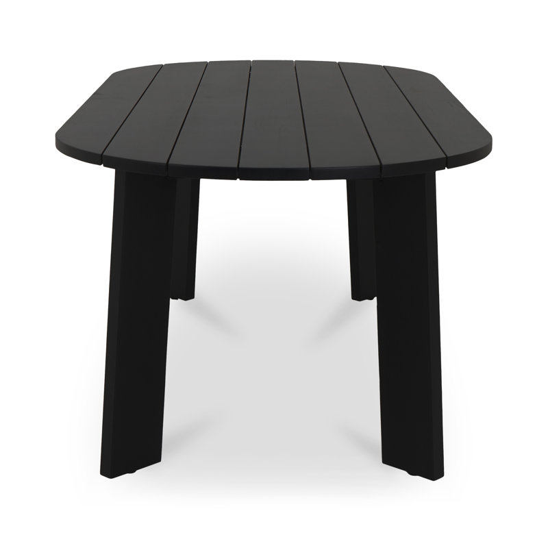 Pernelle 84'' Oval Outdoor Dining Table, Black