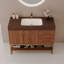 Meuble-lavabo moderne 36 "avec lavabo, finition élégante or et bois
