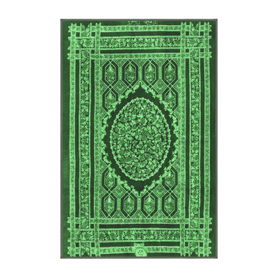 Tapis traditionnels lavables à la machine vert émeraude 4766 Traditional