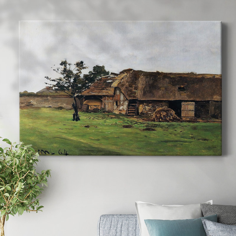 Ferme près de Honfleur, 1864, toile tendue avec châssis, H 12 po x l 18 po