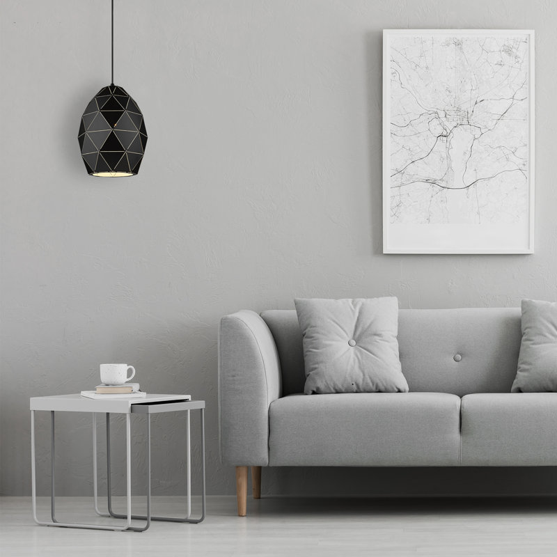 Delcastillo 1 - Light Geometric Pendant, Matt Black