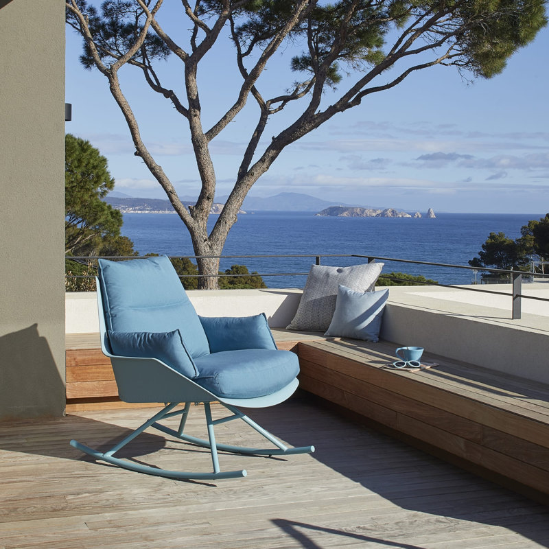Fauteuil de terrasse avec coussin Anou, Pêche