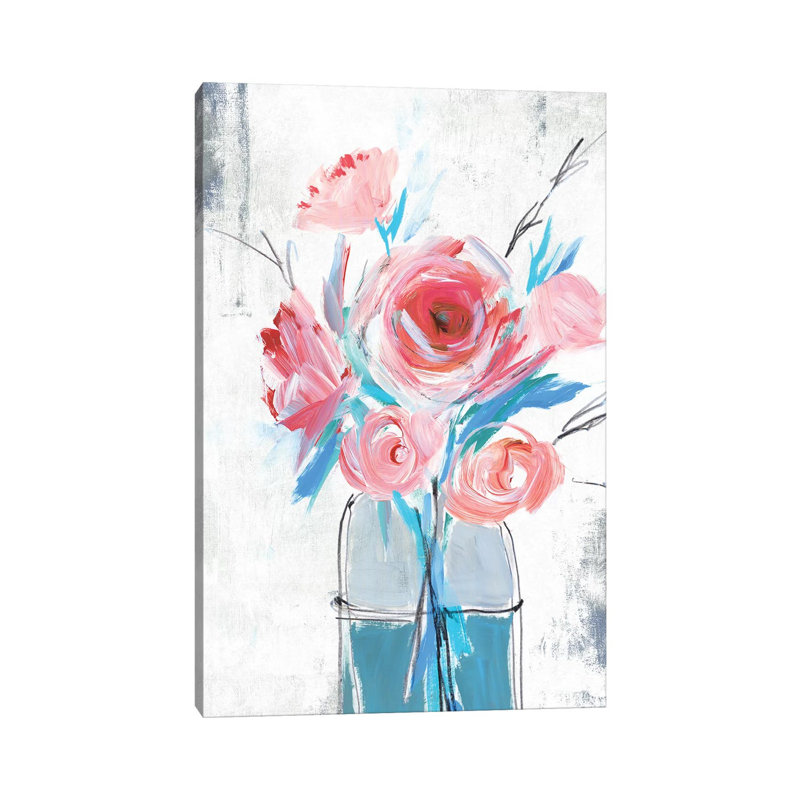 Blue Vase I by Isabelle Z - Painting on Canvas, Wrapped Canvas, 30.48 cm H x 45.72 cm W