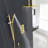 FontanaShowers Gold Rain Shower System with Ceiling Mount Showerhead, Handheld, and Triple Concealed Valve