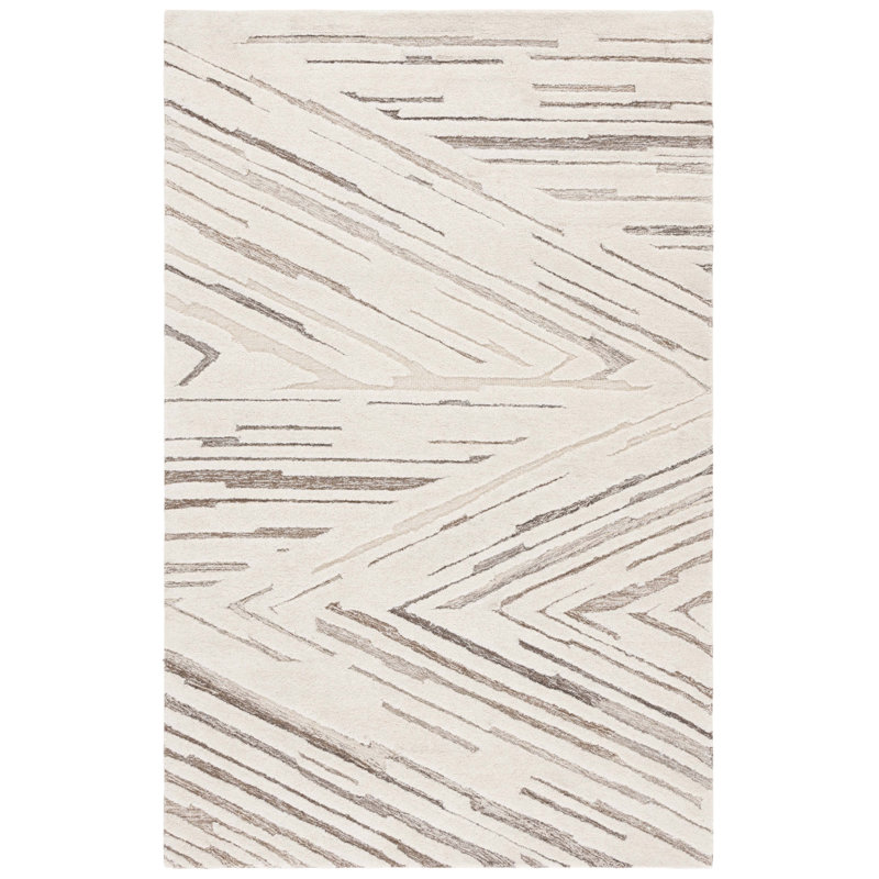 Ebony 817 Hand Tufted Wool & Cotton Abstract Rug, Rectangle 3' x 5'