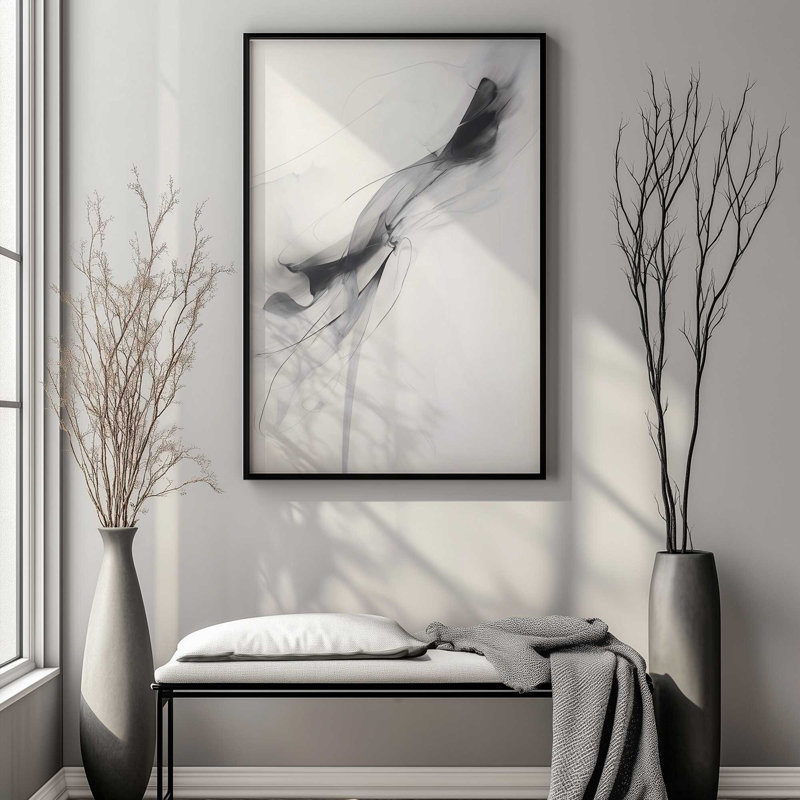 Impression Ethereal Smoke Dance III, Cadre opaque blanc, H 17 po x l 13 po