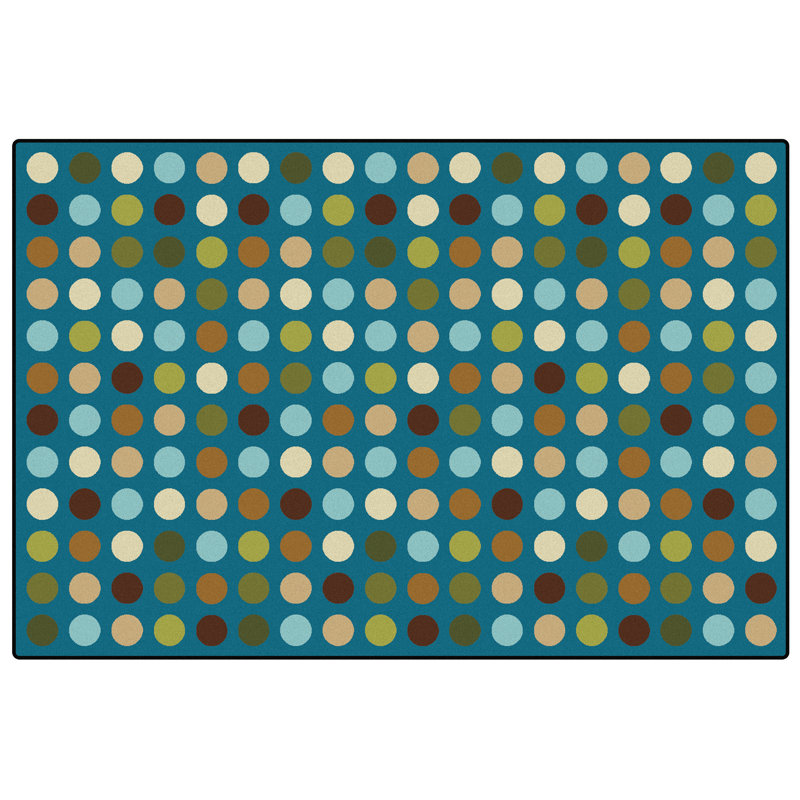 Blue and Multicolor Tufted Washable Kids Synthetic Rug 3'x4'6"