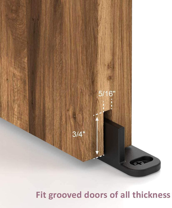 Ajustable Guide de Plancher Guide Inférieur Pour Porte en Bois Coulissante  Mur/porte Noir