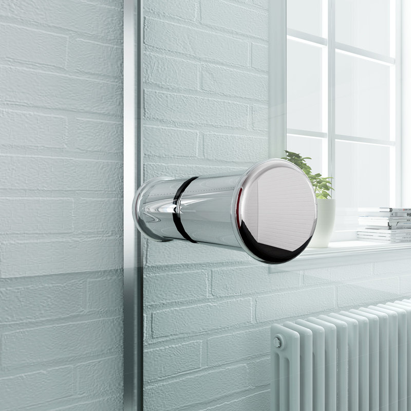 Fallinerlea 22860mm - W x 4699mm H Hinged Framed Shower Door with Clear Glass, 185cm H x 76cm W