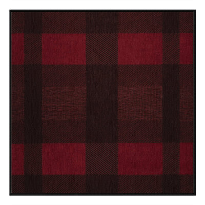 Machine Washable Checkered Black Area Rug
