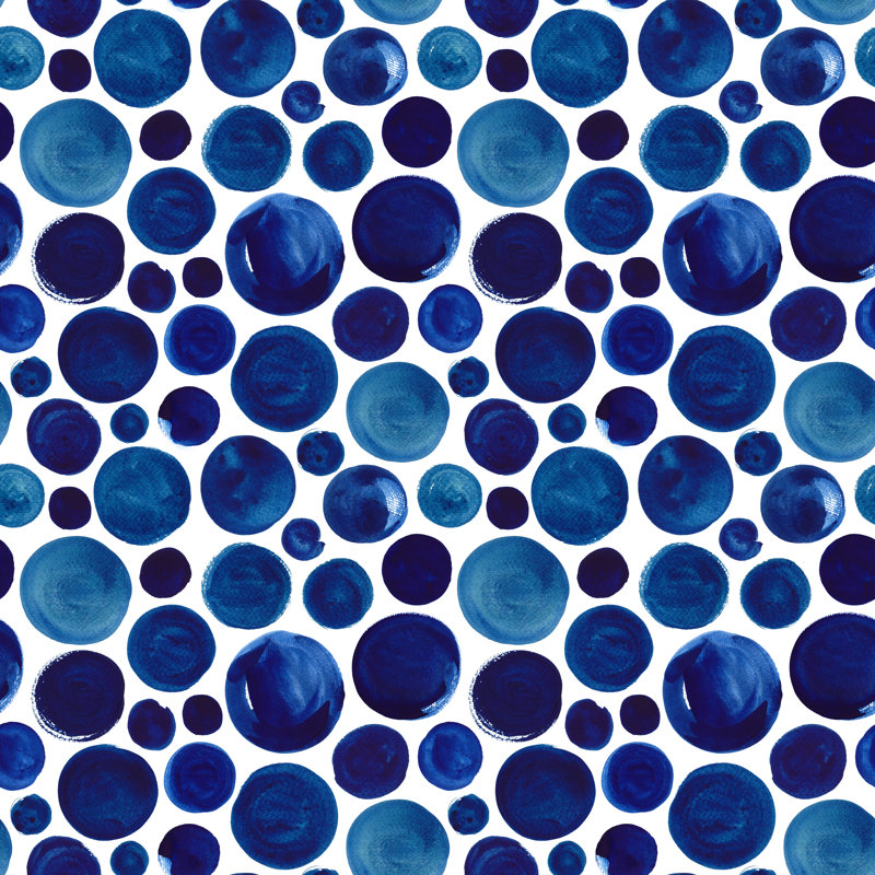 Polka Dot Seamless Watercolor Pattern - Wrapped Canvas Art Prints, 91cm H x 91cm W x 3.8cm D