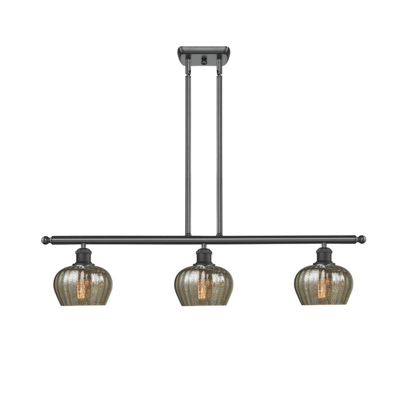 Patrina 3 - Light Kitchen Island Pendant, 6 Watt Vinage LED Bulb, Mercury, Brushed Satin Nickel