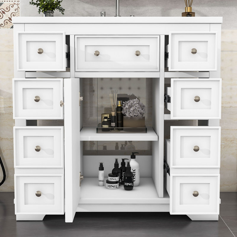 Ensemble de meuble-lavabo sur pied simple 36 po avec plateau Nisi